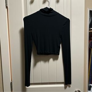Sunday Best Black Turtleneck Crop Top
